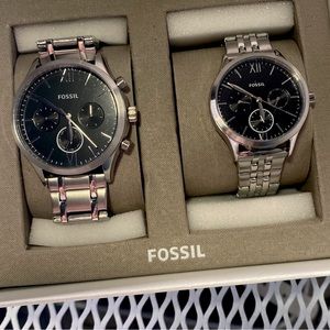 Fossil his and her watch gift set New